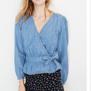 Madewell Denim Wrap Top